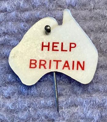 Help Britain celluloid fundraising pin