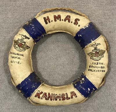 Souvenir miniature naval lifebuoy - HMAS Kanimbla - 1