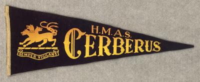 Souvenir felt naval pennant - HMAS Cerberus - 1