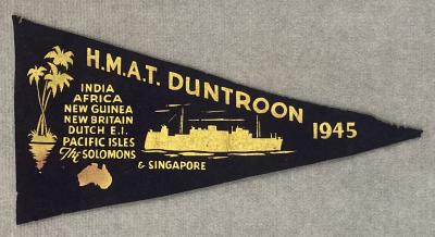Souvenir felt naval pennant - HMAT Duntroon