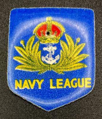 Navy League celluloid fundraising pin