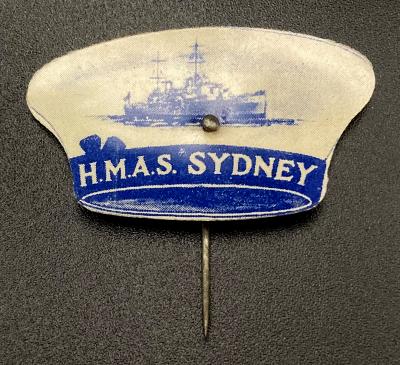 H.M.A.S. Sydney celluloid pin - 1