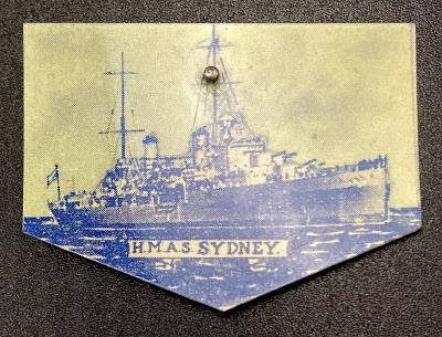 H.M.A.S. Sydney celluloid pin - 2