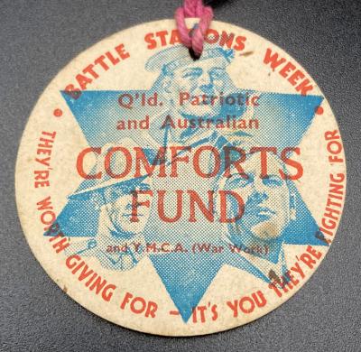 WWII era paper fundraising tag - Battle Stations Week