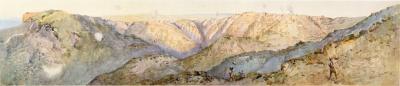 World War 1, South-West Asia, Türkiye, Gallipoli, MOORE-JONES, "Sketches Made at ANZAC", Plate 8 - Looking North Over Shrapnel Gully, 1915