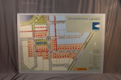 SIGN, ADVERTISING - MAP CHAMPION LAKES STAGE 2 RELEASE