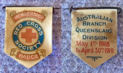 Red Cross Society Australian Branch Queensland Division membership badge