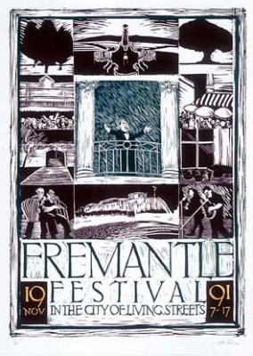 Fremantle Festival poster - in the City of Living Streets 1991
