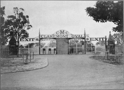 CLAREMONT FOOTBALL OVAL MAIN GATE