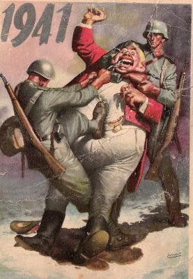 World War 2, European Theatre, Germany, Anti-British postcard, 1941