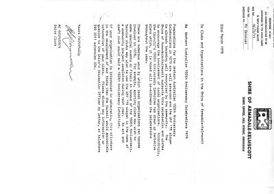 LETTER - TO ARMADALE-KELMSCOTT CLUBS FROM SHIRE CLERK