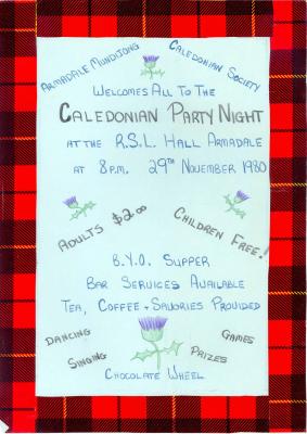 POSTER - ARMADALE MUNDIJONG CALEDONIAN SOCIETY PARTY NIGHT