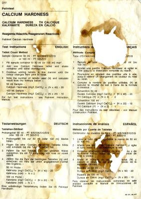 TEST INSTRUCTIONS FOR CALCIUM