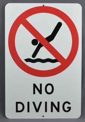 METALIC SIGN - NO DIVING