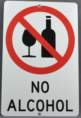 METALIC SIGN - NO DRINKING