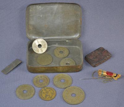 TIN OF PALESTINIAN COINS