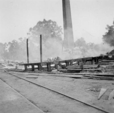 Nannup Mill burning down 6/2/1954