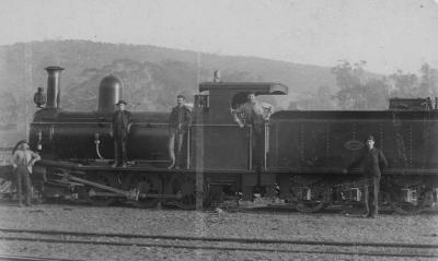 Locomotive at Nannup Station (Battye Library)  (Battye Library Copyright) 