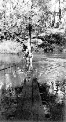 Suspension Bridge over Blackwood below mill