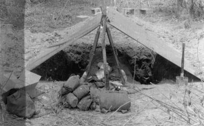 1968 Vietnam - Soldiers "dugout" at FSB Coral