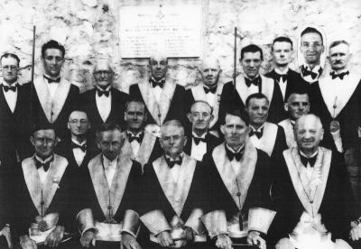 First Masonic Lodge Group in New Building 1946