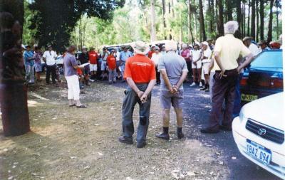 Talk by Barbara Dunnet (Shire President) at Nannup Foreshore (Where walk ended) 19/04/2009