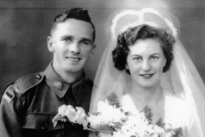 Frank & Joan Hillmans (Neé Coleman) Married 29th Jauary 1943 St Andrews Church Perth