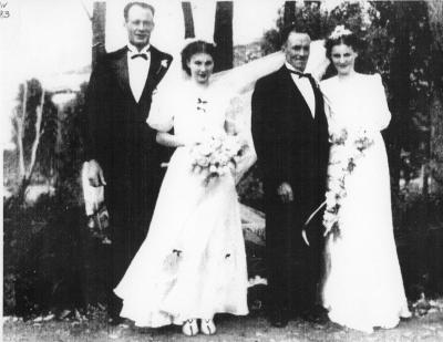 Mr. & Mrs. Happ - Married February 27th 1943 Bridesmaid Betty Jenkins - Groomsman Francis Happ