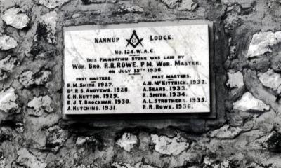 Plaque on Masonic Lodge