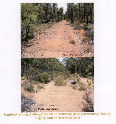 Cambray Siding, looking towards Jarrahwood (left) and Nannup (right). Taken 28 Dec 2006