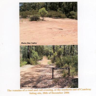 Remains of a road and rail crossing, at the Southern end of Cambray Siding Site. Taken 28/12/2006