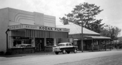 Pharmacy & Post Office - Late 1950's Second photo taken December 2019. Post Office has been demolished. 