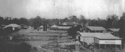 Looking toward Hotel & back of Rowe's garage from Masonic Lodge