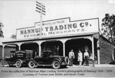 Nannup Trading Co. building, with delivery van parked in front Unknown on left - Edna Smith - Frederick Smith