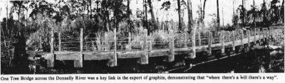 One Tree Bridge across the Donnelly River - From Main Roads Dept. WA book "Paving the Way 1829 - 1979"