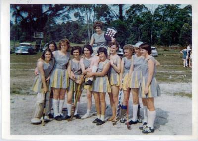 Nannup Womens Hockey Team after winning Grand Final at Greenbushes 1966