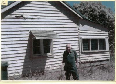 Thomas Longbottom, standing near his original bedroom "White Date Farm". Built C. 1927. Taken 15/04/2015