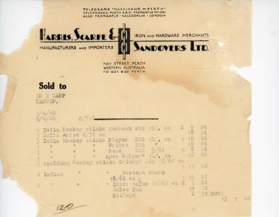 Old accounts and Letterheads from Happs General Store and suppliers. Giving an idea of costs in days gone by.