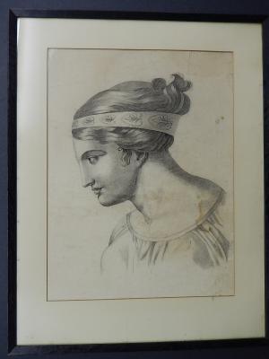 SKETCH, WOMAN'S HEAD AND SHOULDERS