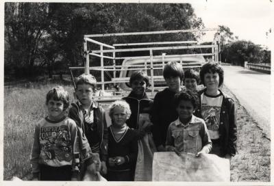 CHILDREN HELPING AT A LITTERTHON, TOODYAY 1980