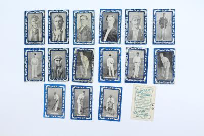 28 RED AND 16 BLUE CIGARETTE CARDS