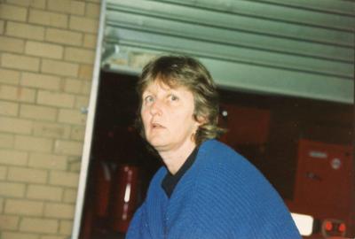 Yvonne Gale at Nannup fire station, 1988