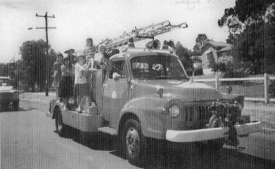Float parade easter 1988. Fire engine.