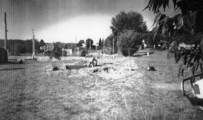 Nannup playground, construction of the sand pit. 1990