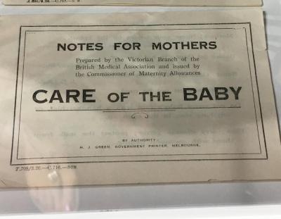 Notes for Mother's booklet - Care of Baby