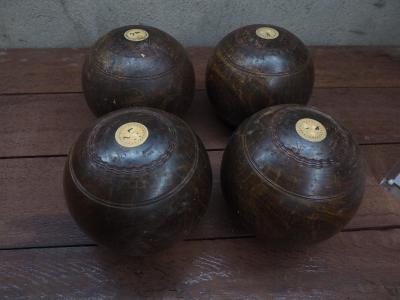 Wooden Lawn Bowls set