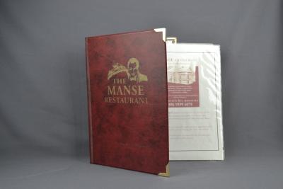 MENU - THE MANSE RESTAURANT IN FOLDER