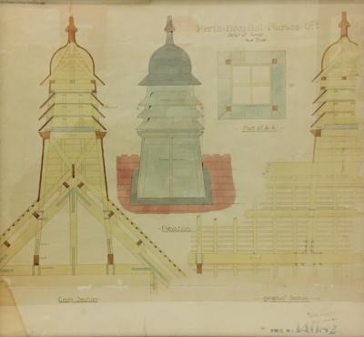 ARCHITECTURAL DRAWING, PERTH HOSPITAL NURSES QUARTERS, DETAIL OF TURRET
