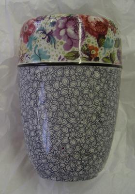 VASE/CONTAINER WITH FLORAL TRIM