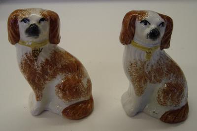 PORCELAIN DOGS, PAIR